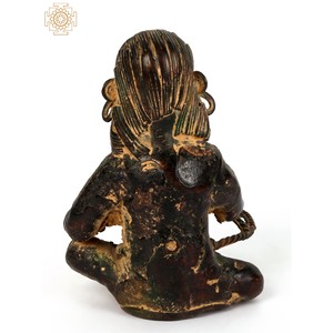 Estatua de latón tribal hecha a mano de 4 pulgadas the Potter-Escultura elegante con soporte para velas - Product Image 4