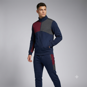 Wholesale Winter Athletic Tracksuit Two Piece Sportswear Set Full Zip <b>Jacket</b> and Matching <b>Track</b> Pants Warm Exercise Running - Product Image 1