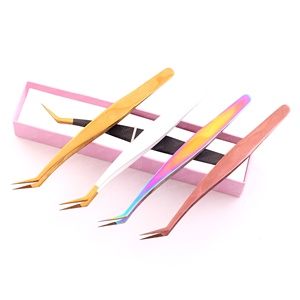 Meilleures pinces à épiler professionnelles pour extensions de cils, pointes en fibre pour une adhérence parfaite aux cils, ne glissent jamais même sur des cils de 0,03 mm - Product Image 4