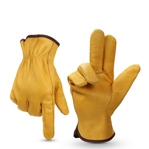 For Safety Gloves Yellow Smooth Durable Anti-Slip Straight Cuff Heat Resistant 12INCH General Purpose - Product Image 4