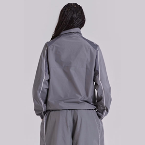 Manufacturing Custom <b>Womens</b> Windbreaker Baggy Tracksuit <b>Lightweight</b> Breathable Stan Collar <b>Jacket</b> With Track Trousers - Product Image 2