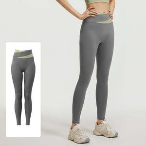 Leggings taille haute pleine longueur roses unies en maille extensible pour femme, sportifs, toutes saisons, avec compression et effet ventre plat - Product Image 6