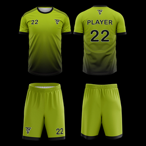 Ensemble de maillot de football solide à manches courtes, col en V, polyester/coton, séchage rapide, respirant, vêtements de sport performants pour entraînement et match - Product Image 3