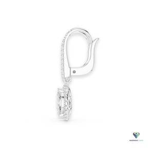 Boucles d'oreilles pendantes en or blanc avec halo de marquises, diamant de laboratoire de 0,85 carat en or massif 14 carats, élégantes boucles d'oreilles pendantes pour femmes - Product Image 2