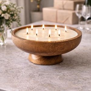 Handmade wooden with mango bark new vintage classic <b>candle</b> holder top - top seller <b>set</b> of 5 pcs - Product Image 3