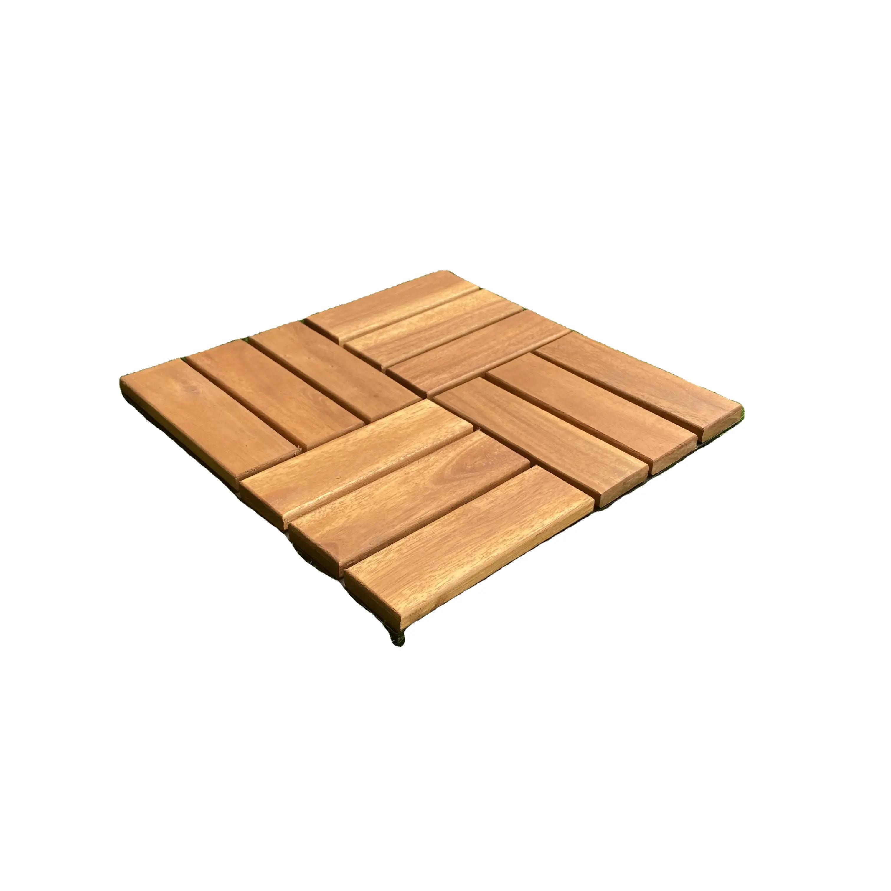 Azulejos de cubierta de madera de Acacia, estándar europeo, con base de plástico, 300x300mm, precio competitivo, barato
