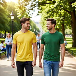 เสื้อยืดลำลองผู้ชายพรีเมียม ผ้าฝ้าย 100% 210gsm ผ้าเจอร์ซีย์สำหรับฤดูร้อน คอกลม พิมพ์ลาย คุณภาพสูง เป็นมิตรกับสิ่งแวดล้อม แห้งเร็ว ระบายอากาศได้ดี แขนสั้น - Product Image 3