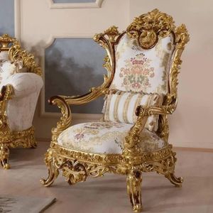 Ensemble de canapés Emma Luxury Classic Royal en bois d'acajou sculpté, finition blanc et or, design français, meubles de salon - Product Image 5