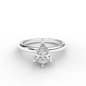 Bague de fiançailles solitaire en or blanc/jaune/rose 9 carats avec diamant de laboratoire taille poire - Product Image 1