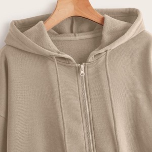 New Arrived Cartoon <b>Cat</b> Printed Hoodie Unisex Regular Fit Autumn Casual Hooded Sweatshirt Beige Back Logo - Product Image 4