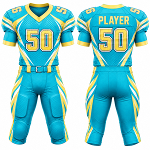 Camiseta de Fútbol Americano Personalizada para Hombre, Sublimada, Transpirable, de Poliéster, Cuello en V, Manga Corta, Número de Equipo 50 - Product Image 6