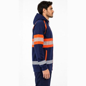 Sweat-shirt à capuche unisexe pour adulte, couleur lime, avec bas noir, prix de gros abordable, idéal pour la sécurité - Product Image 5