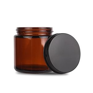Frasco de Vidrio Ámbar de 250 ml (8 oz) para Velas, Recto, Vacío, para Decoración del Hogar, Envase Navideño con Tapa - Product Image 3