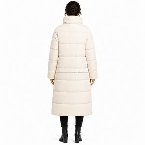 Manteau matelassé long coupe-vent à capuche pour femme, veste chaude personnalisée pour l'hiver, vente en gros OEM, fabricant, mode féminine - Product Image 2