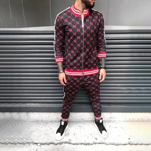 Ensemble de survêtement sublimation en tissu imprimé pour hommes, tenue urbain avec ourlet et manchette à fermeture éclair, bon marché, offre spéciale, 2020 - Product Image 6