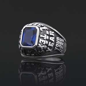 แหวนโรงเรียน BOJ 017 แหวนเงินประดับเพชรแบบสั่งทำพิเศษสำหรับรับปริญญา แหวนมหาวิทยาลัยสำหรับทุกเพศ ของขวัญสำหรับงานปาร์ตี้ในโอกาสต่างๆ ราคาประหยัด - Product Image 5