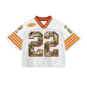 Maillot de hockey personnalisé manches longues col en V numéro d'équipe imprimé maille chemise de sport unisexe uniforme de hockey sur glace - Product Image 5