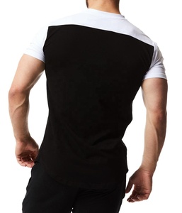 T-shirt à manches courtes pour hommes, vêtement de rue, slim et décontracté, à la mode, jogging, avec ourlet incurvé, vente en gros, 2019 - Product Image 2