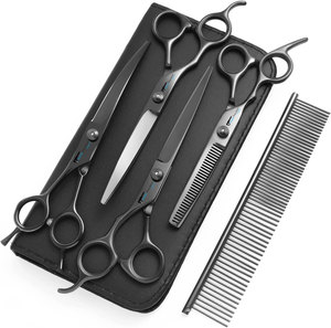 World Precision Surgical Professional Dog Grooming Scissors Set Titanium Coated <b>Long</b> Handle Right-Handed Pet Shears Kit Thinning - Product Image 4