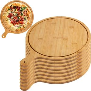 Plateau à pizza en bois massif avec poignée en bois, compatible lave-vaisselle, AZ ENTERPRISES AZE-01, pour restaurants et cafés. - Product Image 4