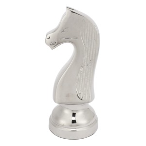 Silver Chess Horse Figurine Knight Piece Table <b>Object</b> Elegant Home Decor Shelf Cabinet and Tabletop Display From India - Product Image 6