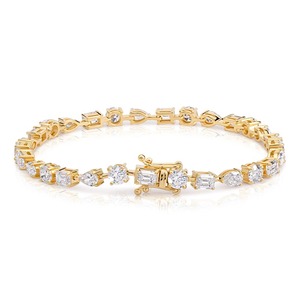 6.8CT Multi Shape Lab Grown Diamond Tennis <b>Bracelet</b> 18K Yellow Gold Wholesale Fine Jewelry Manufacturer - Product Image 1