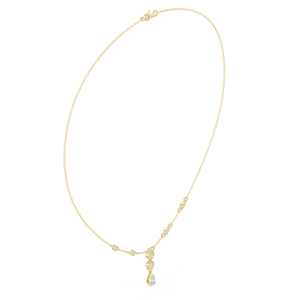 Collar con Colgante de Diamante Corte Pera, Chapado en Oro Amarillo, Joyería para Mujer, Collar de Cadena para Boda o Compromiso - Product Image 3