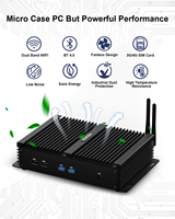Komputer Industri Tanpa Kipas Mini PC Intel NUC Windows 10 Dual LAN 6 Port RS232 Grafis HD 2 DDR3L RAM 16GB Tersedia
