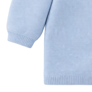 Cardigan en tricot texturé bleu ciel pour bébé, en coton doux, à manches longues, boutonné devant, pour nouveau-né, nourrisson, tout-petit - Product Image 4