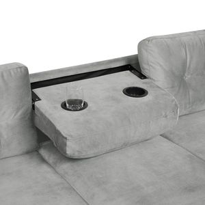 Divano Sezionale Moderno a L con Contenitore, 2 Portabicchieri e Chaise Longue Reversibile, Divani da Soggiorno con 2 Cuscini - Product Image 2