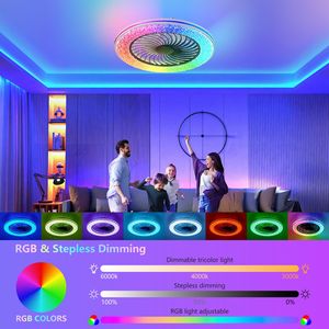 Ventilador de Techo LED Moderno de 23 Pulgadas con Luces RGB, Diseño sin Aspas, Perfil Bajo para Sala de Estar - Product Image 2