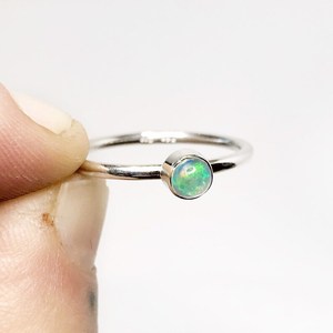 Anillo de ópalo etíope, plata de ley 925, hecho a mano, piedra preciosa de nacimiento de octubre, regalo de joyería para mujer - Product Image 6