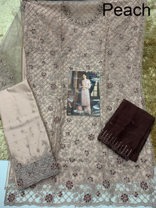 ชุดเดรสงานแต่งงานแบบปากีสถานใหม่ ผ้าจอร์เจตต์เนื้อหนัก ปักลายสวยงาม สำหรับสุภาพสตรี งานแต่งงาน ตัดเย็บสำเร็จพร้อมใส่ - Product Image 4