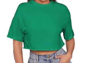 เสื้อครอปท็อปผู้หญิงน่ารักแบบกำหนดเอง ปี 2024 วินเทจ ไซส์พลัส เสื้อครอปท็อปผู้หญิงแบบเรียบๆ ปรับแต่งได้ เสื้อยืดโอเวอร์ไซส์คุณภาพสูง - Product Image 6