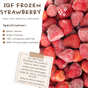 Fresas Congeladas IQF Premium de Vietnam, Color Brillante y Sabor Natural - Product Image 5