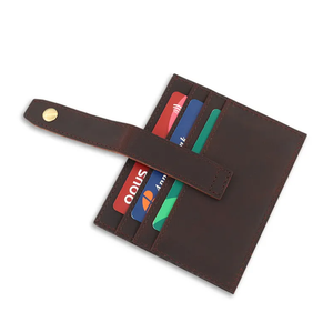 Custom Genuine Leather <b>Card</b> <b>Holder</b> High Quality Men <b>Card</b> <b>Holder</b> <b>Wallet</b> Pocket Mini Smart Slim Crazy Horse Leather - Product Image 2