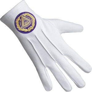 Gant de franc-maçon Grand Maître bleu - Pur coton avec patch violet, matériau de haute qualité importé - Product Image 3