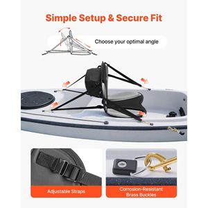 Sedile per Kayak Universale Spessore 2,5 cm con Supporto Lombare, Cuscino Imbottito Morbido per Sit-on-Top, Borsa Portaoggetti - Confezione da 1 - Product Image 4