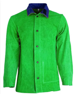 Veste de soudeur en cuir de vachette ignifuge, résistante aux étincelles, avec poches accessibles, fermeture à boutons sur les poignets, vêtements de sécurité - Product Image 3