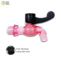 Robinet d'eau en PVC transparent de haute qualité, 1/2 pouce, avec poignée longue et adaptateur 3/4 pouce pour jardin et salle de bain