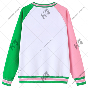 เสื้อสเวตเชิ้ตอัลฟ่า แคปป้า อัลฟ่า รุ่นปี 1908 สีชมพู-เขียว แบบคัลเลอร์บล็อก ผ้าฟลีซ สำหรับสมาชิกสมาคมนักศึกษาหญิง - Product Image 2