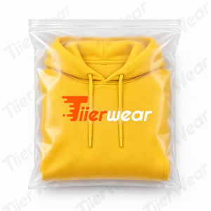 Tiierwear Men's <b>Yellow</b> Hooded Pullover <b>Hoodies</b> Regular Fit Cotton Fleece Casual Pullover with Front Pocket and Logo Print - Product Image 6