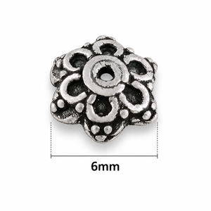 925 Sterling <b>Solid</b> <b>Silver</b> Fancy Spacer Bead Caps for Jewelry Making Necklace <b>Bracelet</b> DIY Findings - Product Image 1