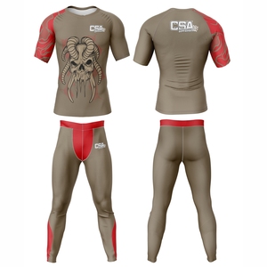 Conjunto de Rashguard Transpirable para MMA con Impresión Digital por Transferencia de Calor, Diseño Masculino, Impresión por Sublimación, Manga Larga, Ropa de Compresión - Product Image 1