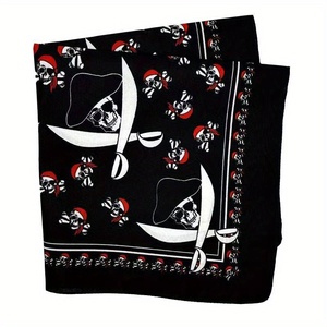 Achat en gros OEM Personnalisé Foulard Bandana en Soie Satinée Thème Halloween Imprimé Double Face Citrouille Crâne pour Fêtes et Célébrations - Product Image 2
