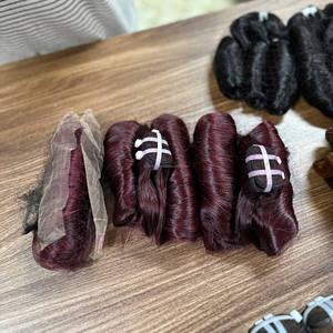 Extensions de cheveux naturels de haute qualité, style bouclé rebondissant, double trame, avec dentelle frontale pour perruques - Product Image 2