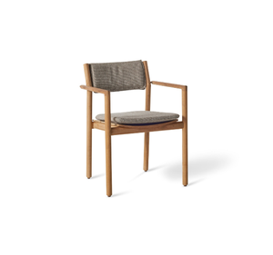 Silla de Comedor Moderna para Exteriores de Madera de Teca con Cojín, Diseño Tropical, Ecológica, Impermeable, Muebles para Balcón de Villas y Hoteles - Product Image 1