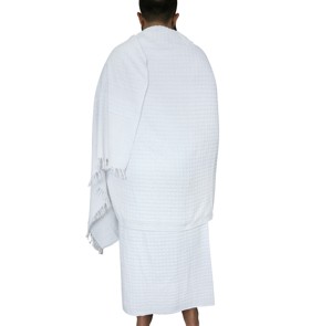 Ensemble Ahram Ihram 2 pièces de qualité supérieure pour les pèlerins du Hajj et de la Omra, tissu 100% coton, respirant et léger - Product Image 5