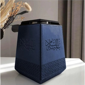 Luxury Arabic Leather Wooden Incense Burner Modern Bakhoor Burner Metal Glass Mabkhara <b>Oud</b> Burner Home Decor Aroma <b>Diffuser</b> - Product Image 6