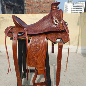 Selle de cheval de qualité supérieure |   Selle Western en cuir de bonne qualité pour cheval avec accessoires en acier inoxydable |   Équipement d'équitation durable |   Édition 2026 - Product Image 6